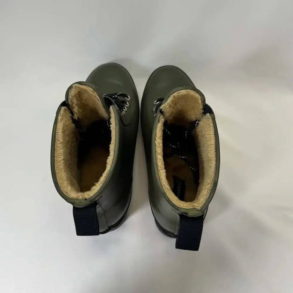 Chooka Redmond Hiker Waterproof Rain Boots Olive Green Lace Up Women’s Size 6